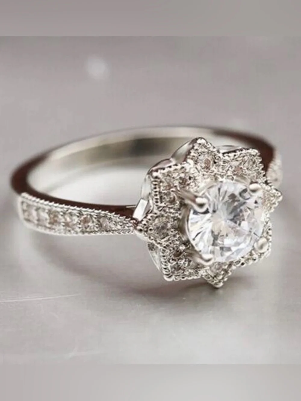 🌸JTV35 - Vanna K - White Round cut Rhodium Over Sterling Silver Ring💎🛍️